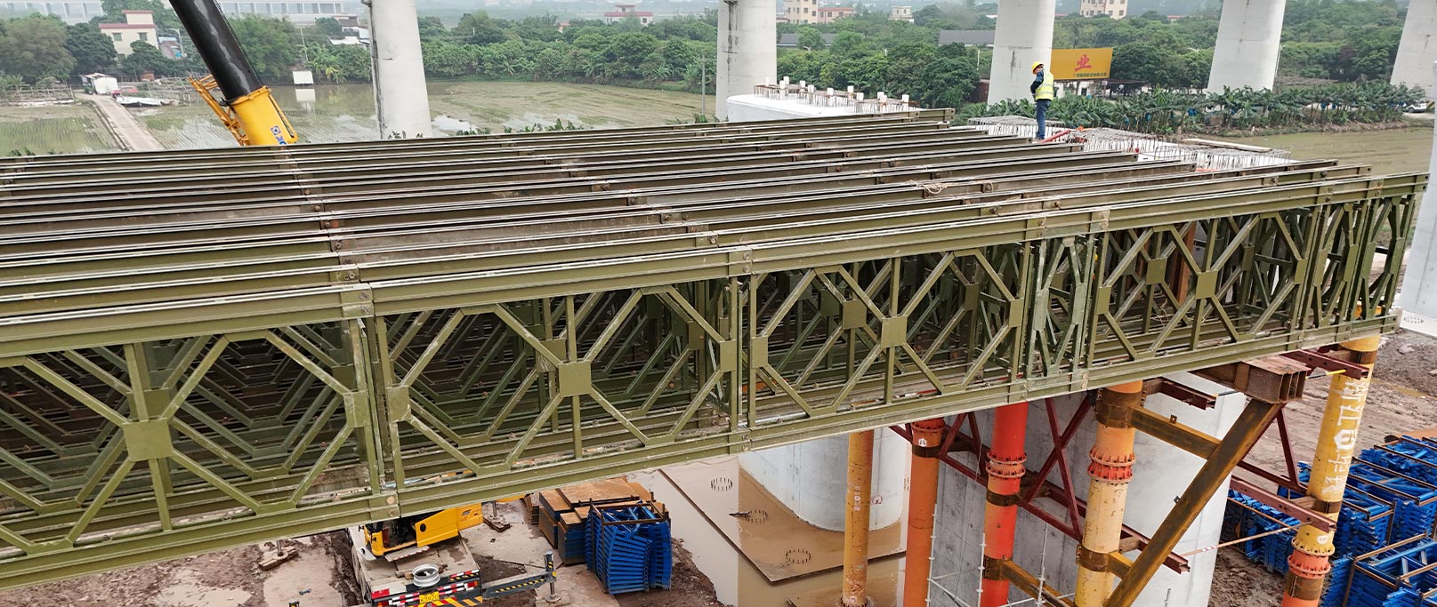 Hezhou állomás extra nagy hídja a Zhuhai–Zhaoqing nagysebességű vasúton