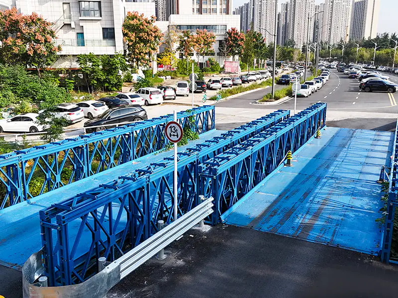 CB 200 Bailey Bridge kétsávos, egyrétegű, kétsoros, megerősített Bailey híd