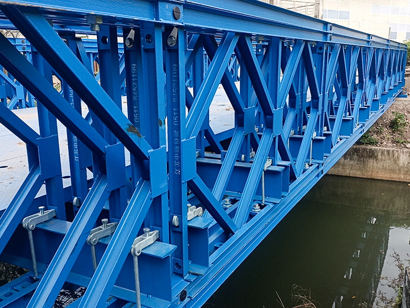 CB 100 Bailey Bridge háromsoros egyrétegű megerősített festett Bailey híd